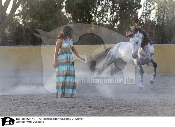 Frau mit Lusitano / woman with Lusitano / JM-02471