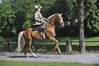 Lusitano Odeceixe mit Reiterin