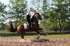 woman rides Lusitano