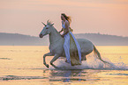 woman and Lusitano