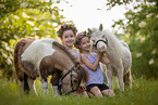 girls and Mini Shetland Ponies