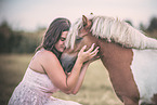 woman and Mini Shetland Pony
