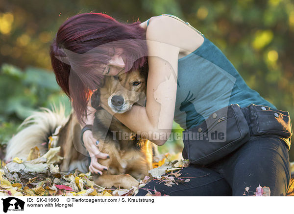 Frau mit Mischling / woman with Mongrel / SK-01660