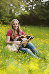 woman and mongrel