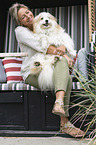 woman with Mongrel
