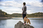 woman with Mongrel
