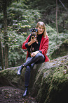 woman and mongrel