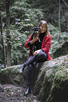 woman and mongrel