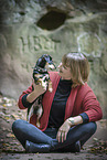 woman and mongrel