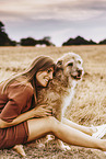 woman with mongrel