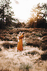 woman with mongrel