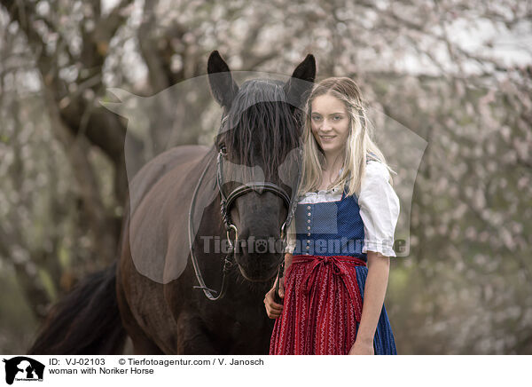 woman with Noriker Horse / VJ-02103