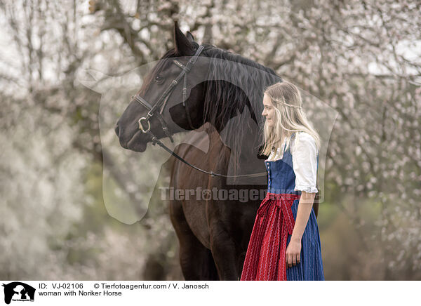 woman with Noriker Horse / VJ-02106