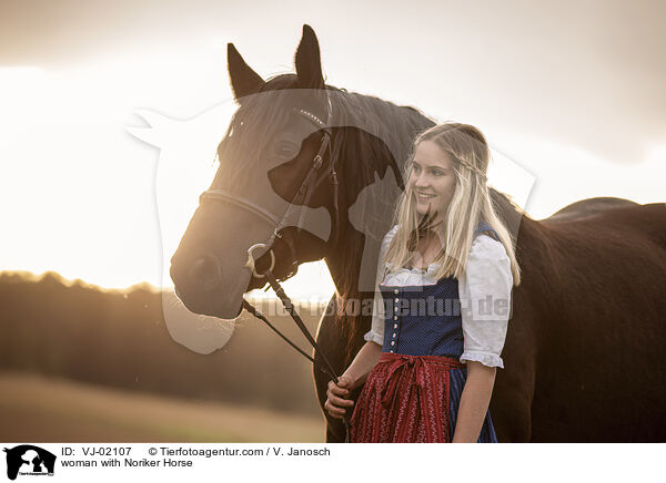 woman with Noriker Horse / VJ-02107