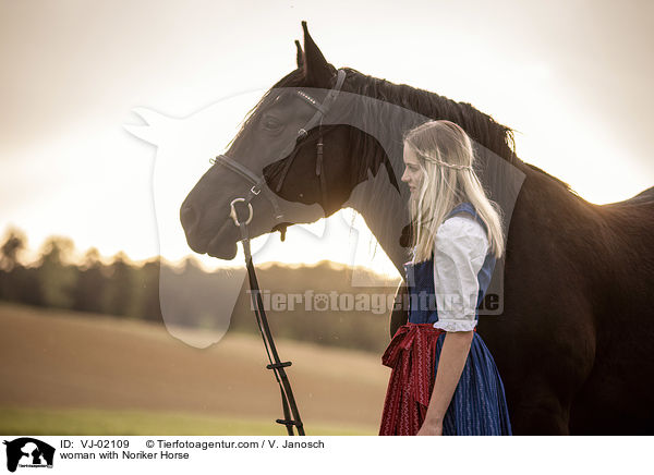 woman with Noriker Horse / VJ-02109