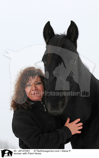 Frau mit Paint Horse / woman with Paint Horse / AP-07091
