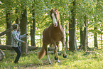 woman and Paint Horse