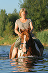 woman rides Pinto