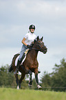 woman rides polish arabian horse