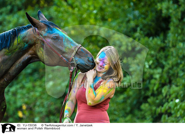 Frau und Polnisches Warmblut / woman and Polish Warmblood / YJ-15036