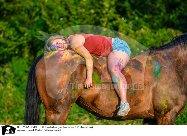 Frau und Polnisches Warmblut / woman and Polish Warmblood / YJ-15043