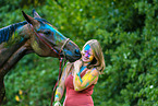 woman and Polish Warmblood