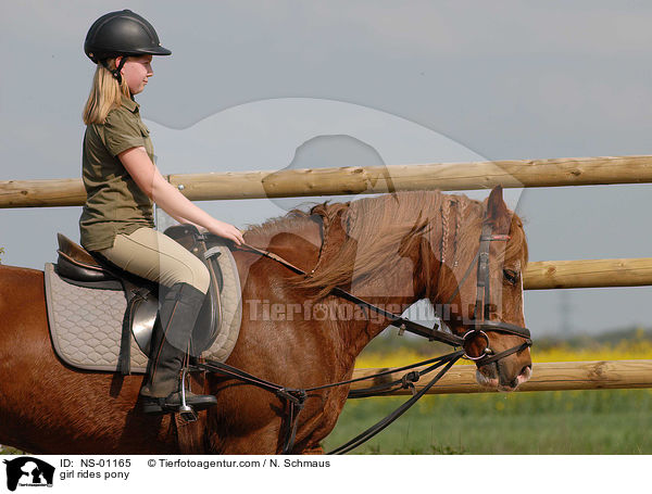Mdchen reitet Pony / girl rides pony / NS-01165