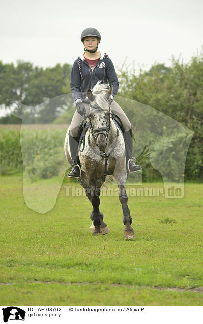 Mdchen reitet Pony / girl rides pony / AP-08762