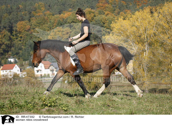 woman rides crossbreed / RR-47392
