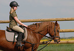 girl rides pony