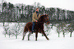 man rides pony
