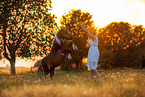 woman and Shetland Pony