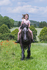 girl rides pony
