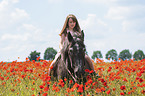 girl rides pony