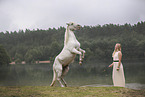 woman and pony