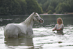 woman and pony