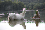 woman and pony