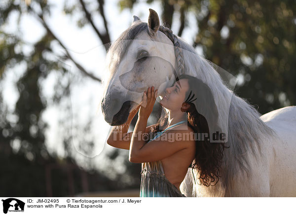 Frau mit Pura Raza Espanola / woman with Pura Raza Espanola / JM-02495