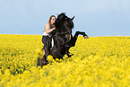 woman rides Pura Raza Espanola