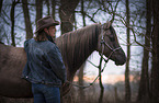 Quarab Horse with a woman