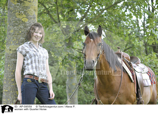 Frau mit Quarter Horse / woman with Quarter Horse / AP-08559