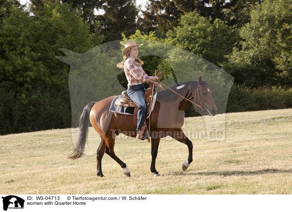 woman with Quarter Horse / WS-04713