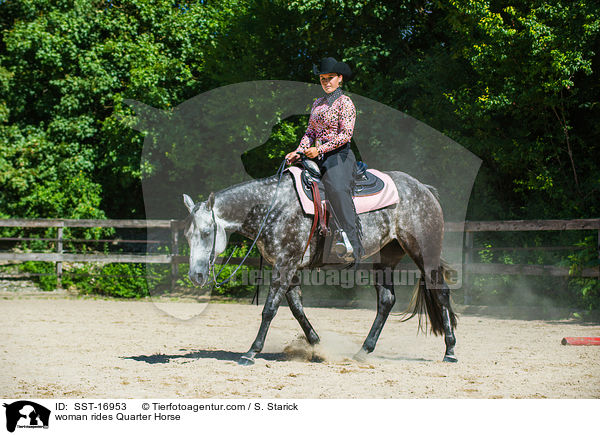 woman rides Quarter Horse / SST-16953