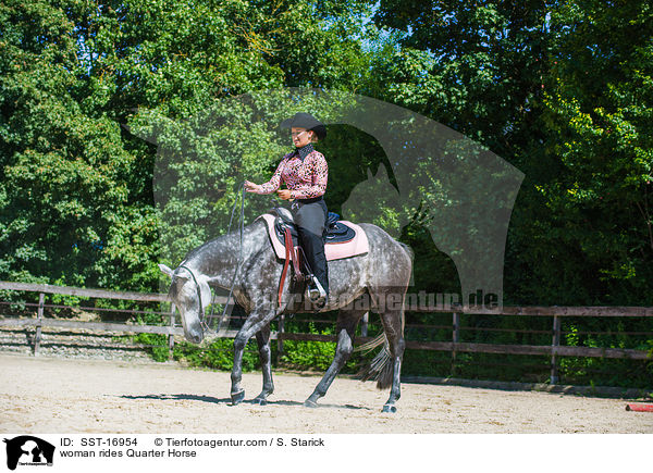 woman rides Quarter Horse / SST-16954