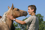 boy and Quarter Horse Foal