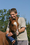 boy and Quarter Horse Foal