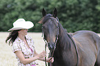 woman and Quarter horse
