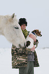 boy, dog and Quarter Horse