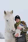 boy, dog and Quarter Horse