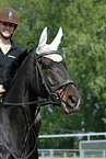 woman rides horse